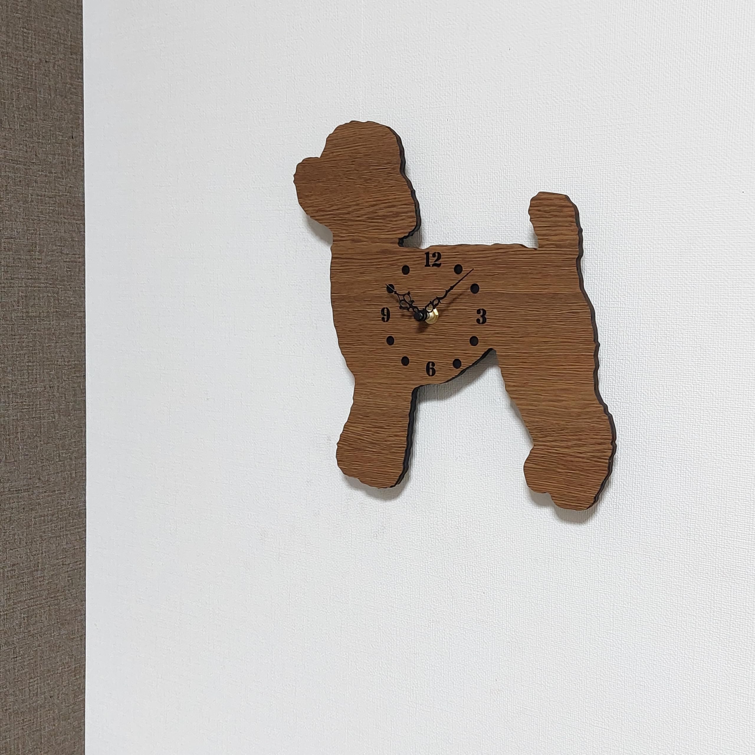 リアル】壁掛け ペット時計 かわいい プードル インテリア